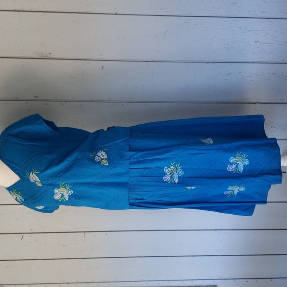 Vintage Embroidered Skirt Set Embroidery Flower Floral Cotton - Picture 3 of 16